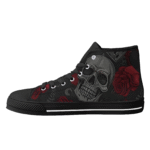 Dark Rose & Skull Edition | Gothic Skull Shoes & Custom High Tops