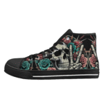 Neo-Traditional Tattoo Skull Edition | Skull Rose Custom Shoes & High Tops