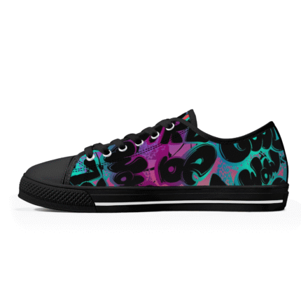 Teal & Purple Street Art Edition | Graffiti Custom Shoes & Low Top Sneakers