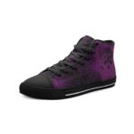 Purple Spiderweb Gothic Skull Shoes | Custom Canvas High Tops - Image 2