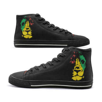 Reggae Roots Rasta Lion Shoes | Custom Canvas High Tops