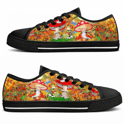 Magic Mushroom Forest Edition | Psychedelic Mushroom Shoes & Custom Canvas Low Tops
