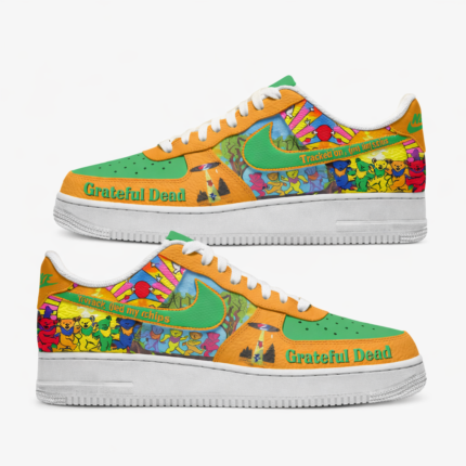 Grateful Dead Inspired Custom Air Force Ones – Psychedelic Dancing Bears & Personalized Text