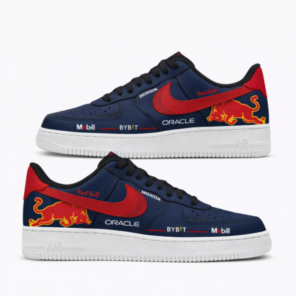 Red Bull Racing F1 Inspired Personalized Air Force Ones – Motorsport Livery & Custom Text