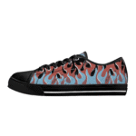 Blue Flame & Eye Grotesque Edition | Surreal Art Shoes & Low Top Sneakers