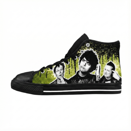 Green Day Custom High Top Sneakers – Punk Rock Trio Tribute Gift